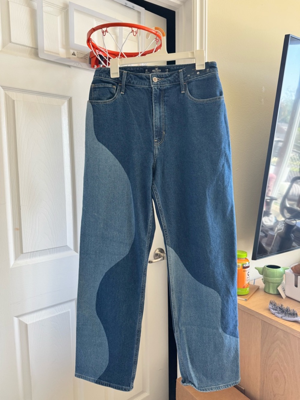 Hollister Two-Tone Blue Wide-Leg Jeans